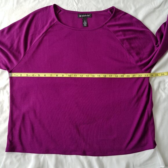 INC International Concepts Women's Faux-Layered Sweater 2X Purple - Picture 8 of 9